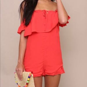 Medium cherry bomb women’s honey bella romper with keyhole neckline
